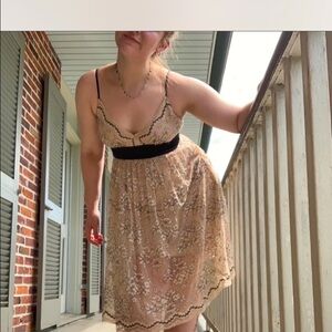 Karlie Lace Dress with Black and Cream Details